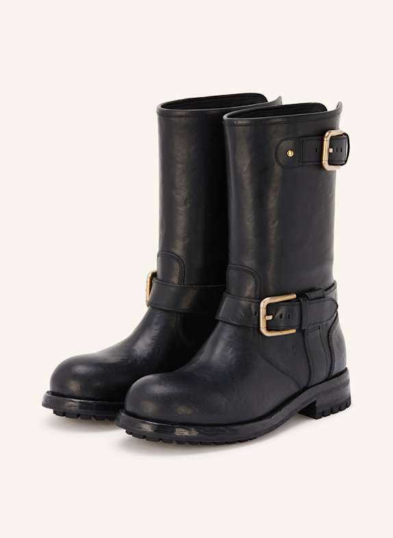DOLCE & GABBANA Biker Boots ČERNÁ