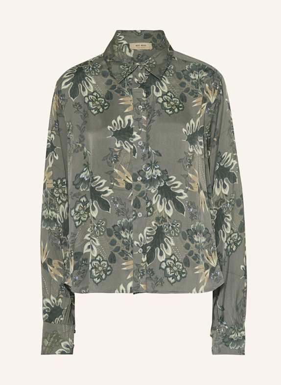 MOS MOSH Hemdbluse MMABINA FLORO DUNKELGRÜN / ECRU