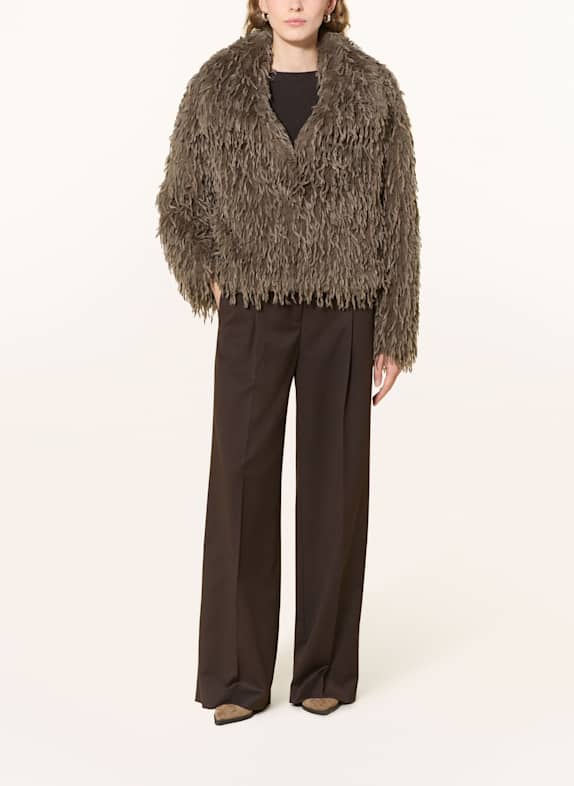 MILESTONE Kunstfelljacke MSWHITNEY TAUPE