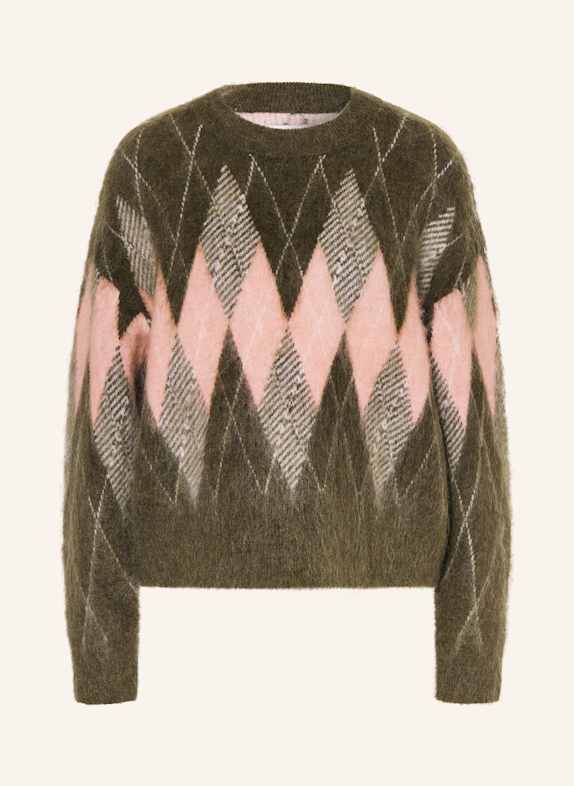 Marc O'Polo DENIM Pullover DUNKELGRÜN / ROSA / WEISS