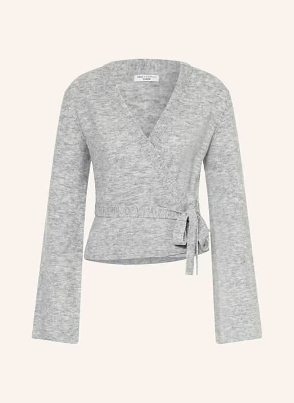 Marc O'Polo DENIM Strickjacke in Wickeloptik GRAU