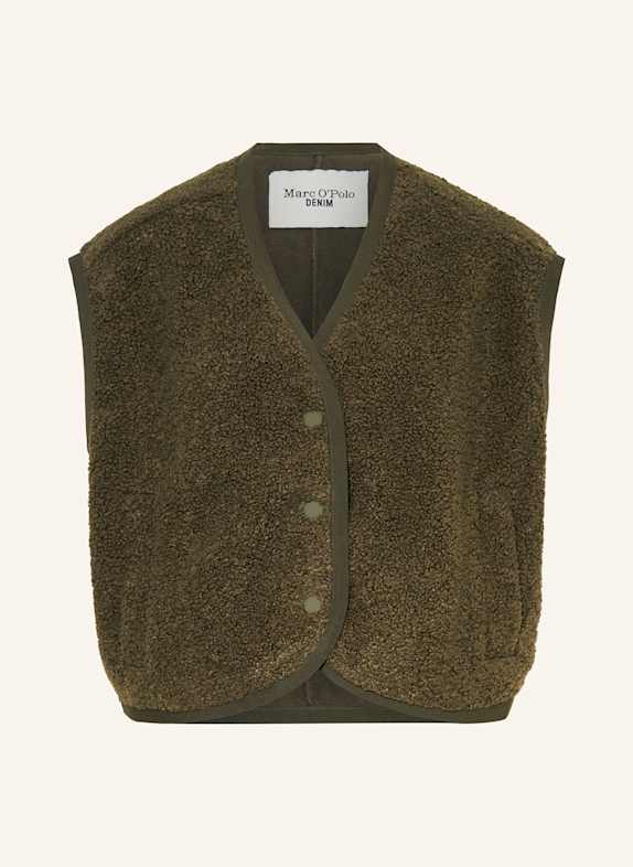 Marc O'Polo DENIM Teddyfell-Weste DUNKELGRÜN