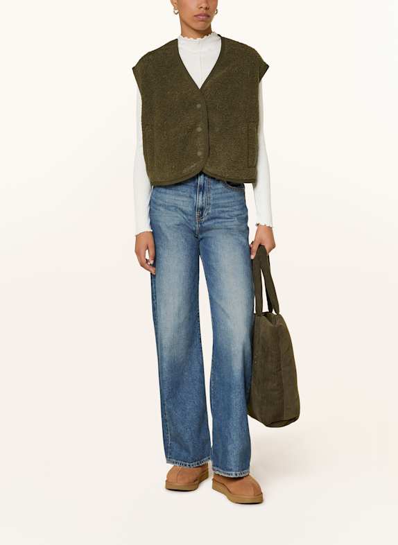 Marc O'Polo DENIM Teddyfell-Weste DUNKELGRÜN