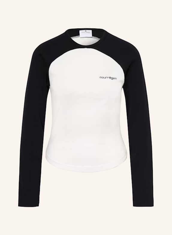 Courrèges Koszulka z długim rękawem ECRU / CZARNY