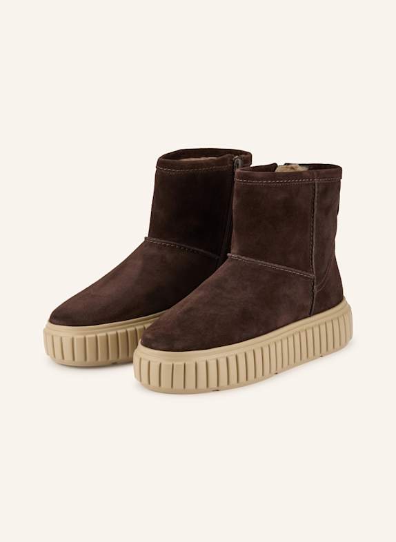 KENNEL & SCHMENGER Platform boots ZAP DARK BROWN/ CAMEL