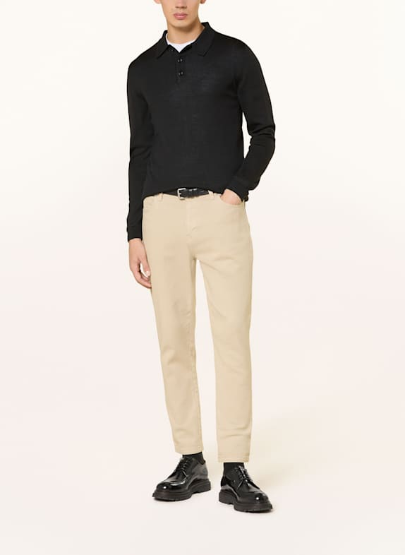 PAUL Tricou polo tricotat NEGRU