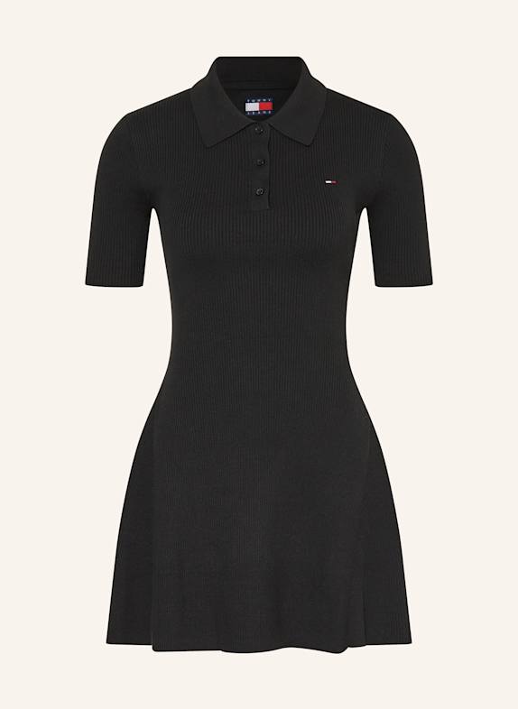 TOMMY JEANS Polokleid SCHWARZ