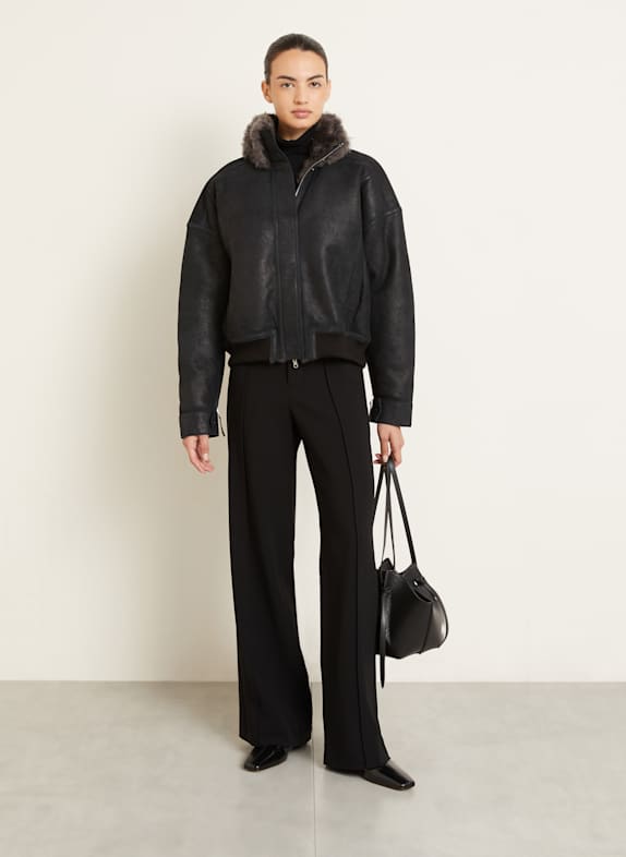 UTZON Veste en cuir JOA NOIR