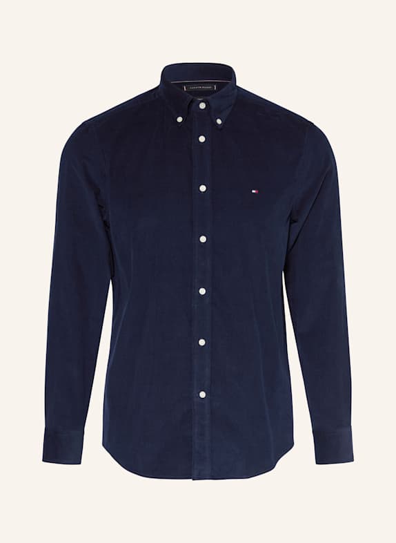 TOMMY HILFIGER Cordhemd Regular Fit DUNKELBLAU