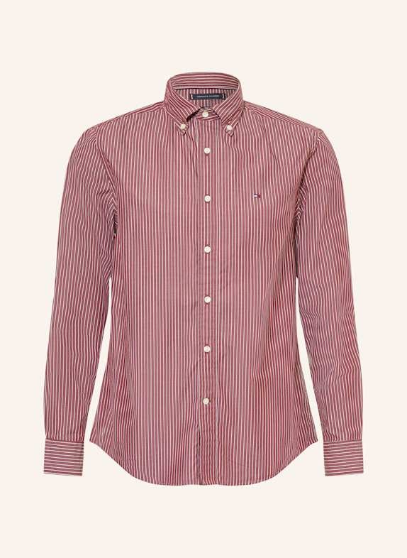 TOMMY HILFIGER Hemd Regular Fit DUNKELROT/ WEISS