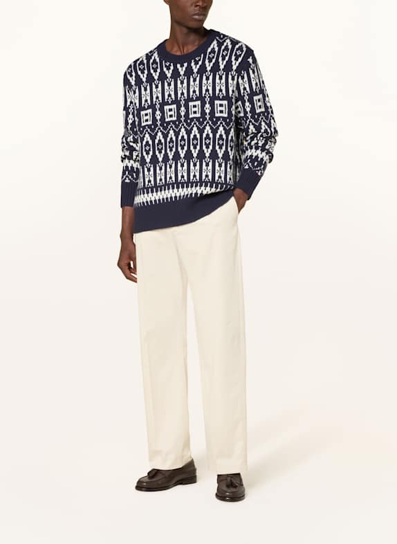 TOMMY HILFIGER Pullover DUNKELBLAU / WEISS