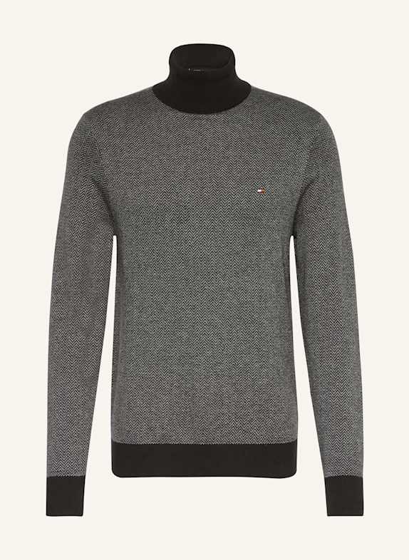 TOMMY HILFIGER Rollkragenpullover GRAU/ SCHWARZ