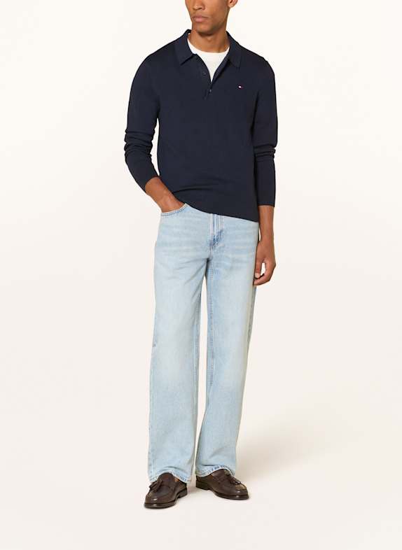 TOMMY HILFIGER Gebreid poloshirt DONKERBLAUW