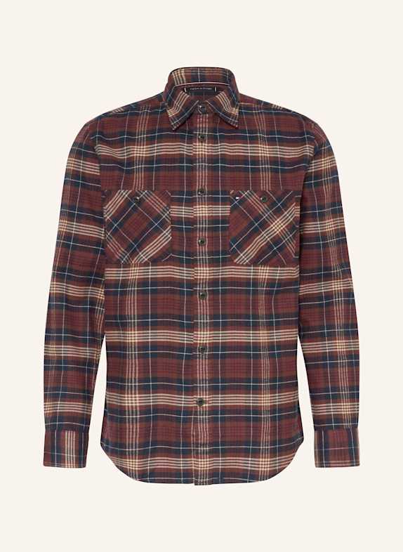 TOMMY HILFIGER Flanellhemd Regular Fit BRAUN/ DUNKELBLAU/ DUNKELROT