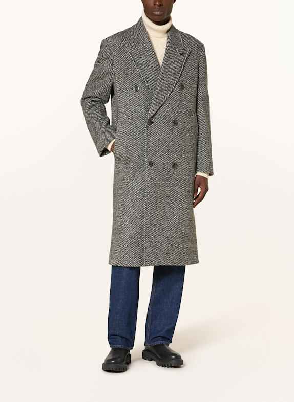 TOMMY HILFIGER Wollmantel SCHWARZ / HELLGRAU