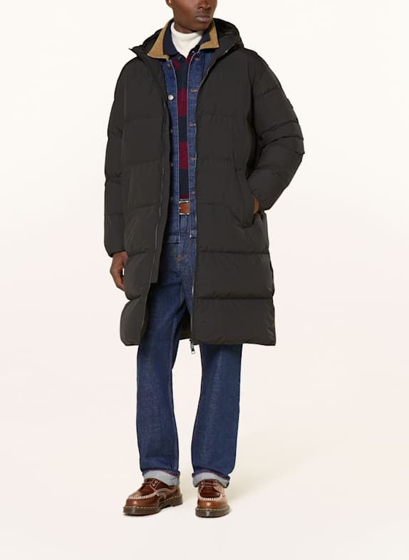 TOMMY HILFIGER palton din puf NEGRU