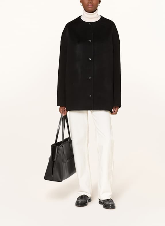 LOULOU DE SAISON Mantel DUNNE SCHWARZ