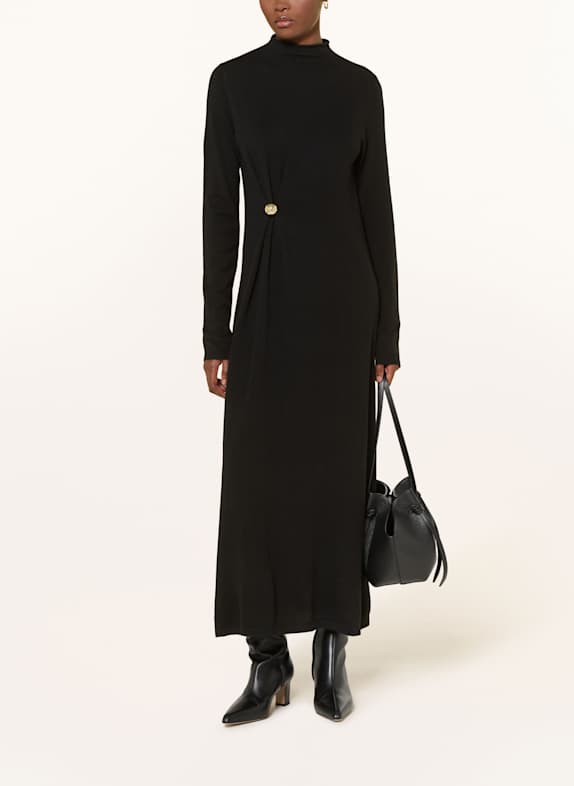 LOULOU DE SAISON Sukienka z dzianiny LUCERO z dodatkiem kaszmiru CZARNY