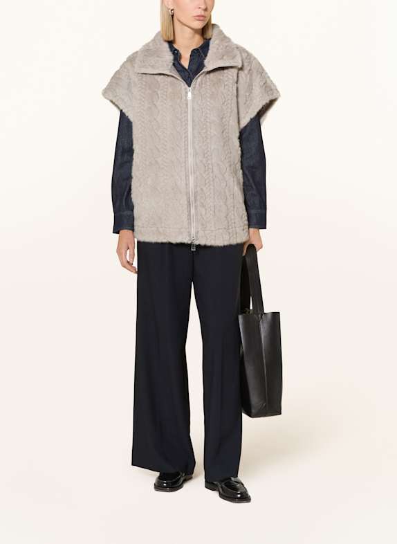 White Label Kunstfell-Weste HELLGRAU