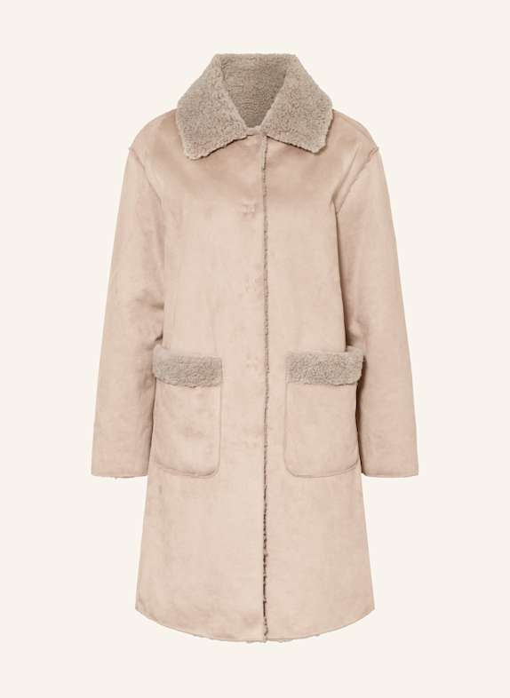 White Label collarless brushed jacket TAUPE
