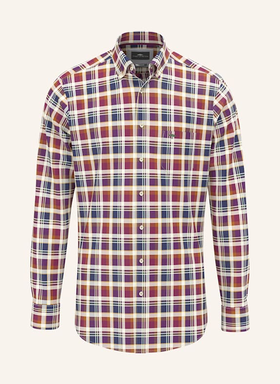 FYNCH-HATTON Hemd Regular Fit DUNKELROT / BLAU / WEISS