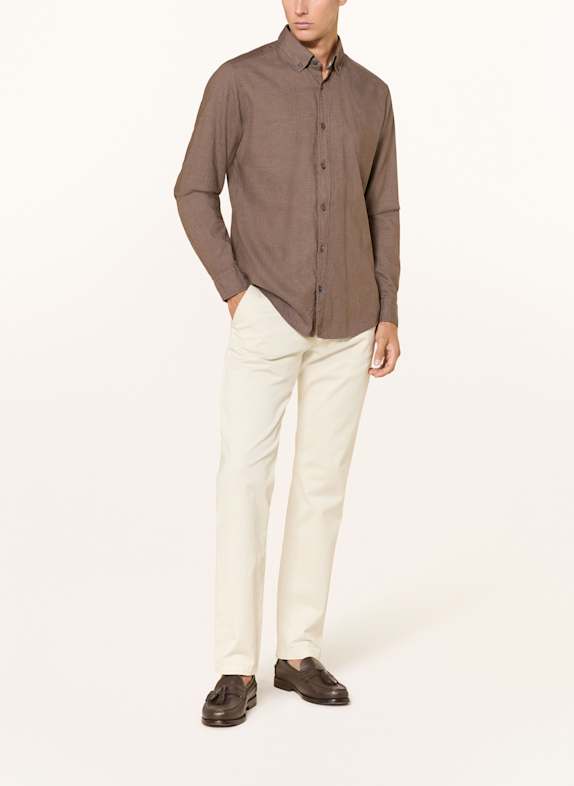OLYMP Skjorte Casual regular fit BRUN
