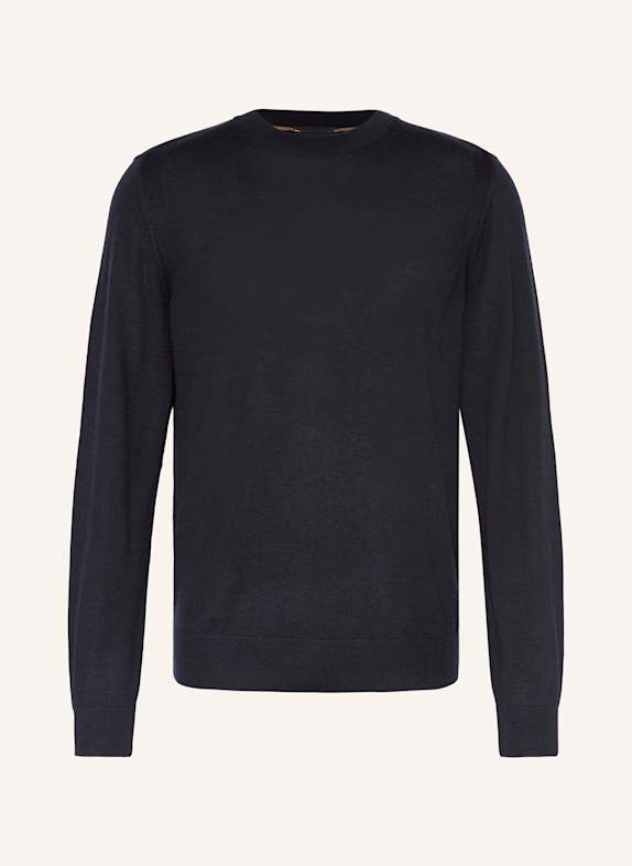 BOSS Pullover OVERO mit Seide und Cashmere DUNKELBLAU