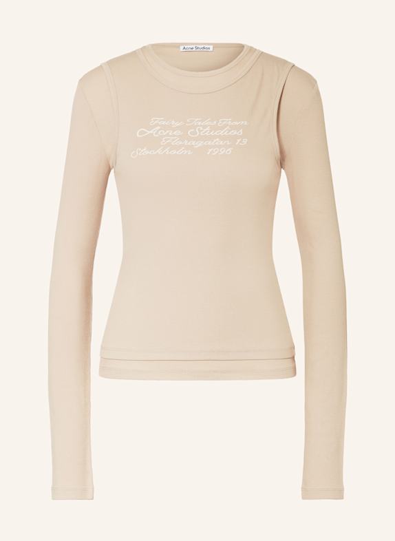 Acne Studios Set: Longsleeve und Top HELLBRAUN / WEISS