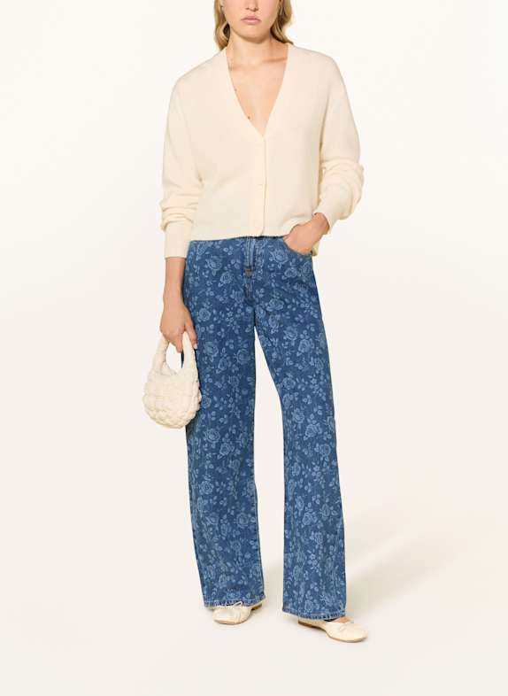 ONLY Wide Leg Jeans Medium Blue Denim/Roses