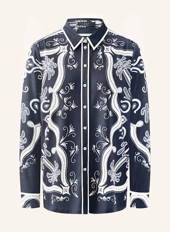 oui Hemdbluse aus Jersey DUNKELBLAU / BLAU / WEISS