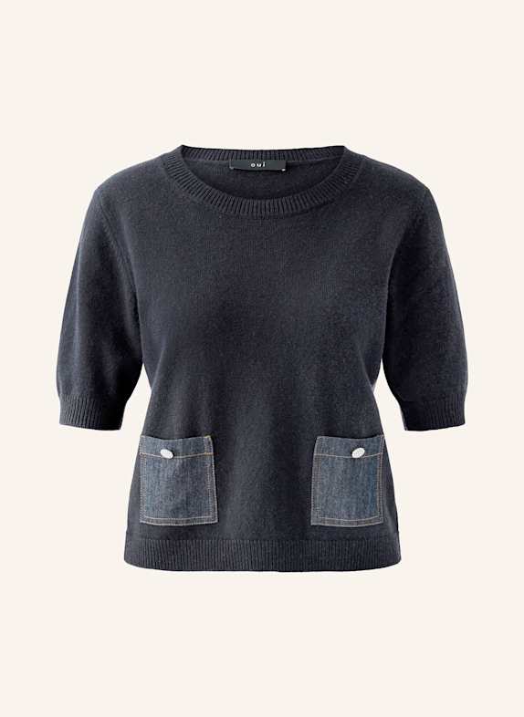 oui Dzianinowa koszulka GRANATOWY