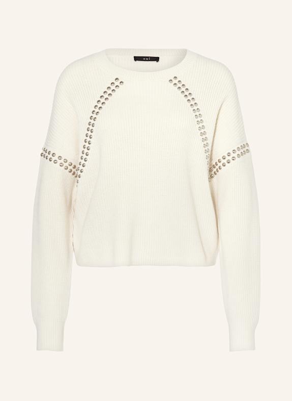 oui Pullover mit Nieten WEISS