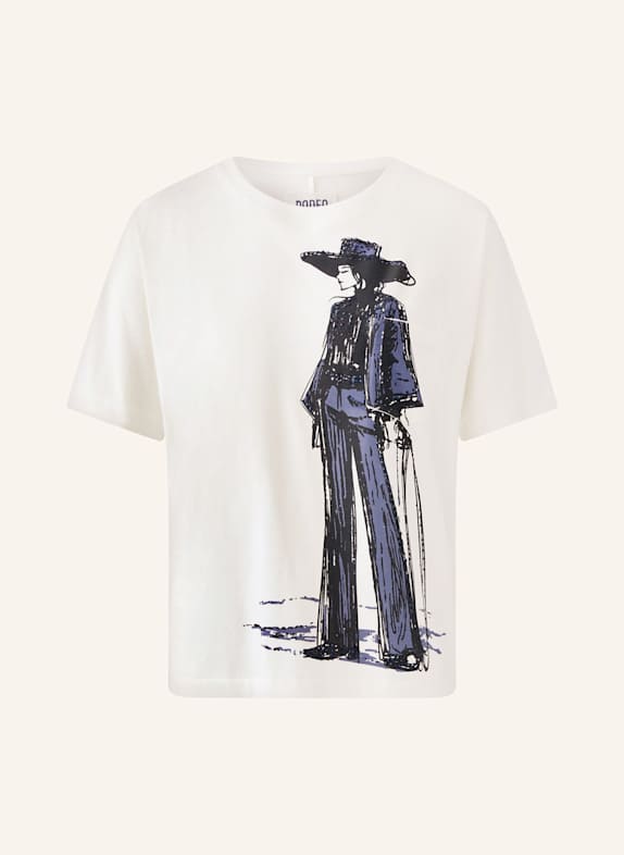 oui T-Shirt mit Schmucksteinen ECRU