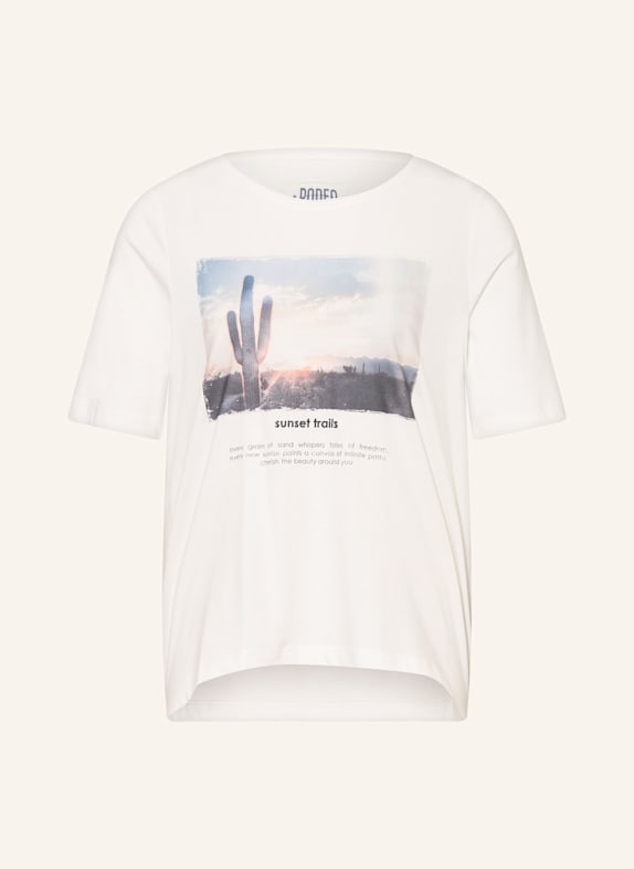 oui T-Shirt mit Schmucksteinen ECRU