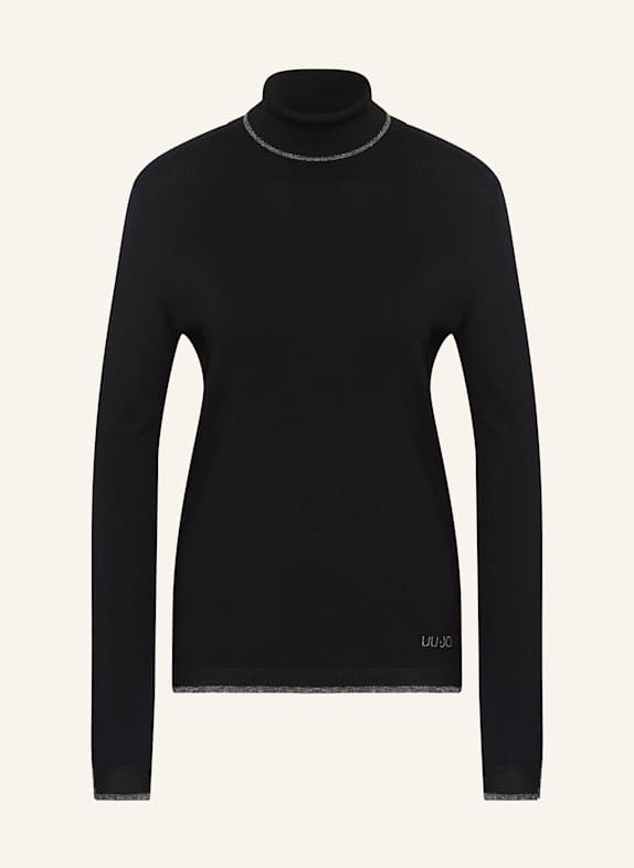 LIU JO Rollkragenpullover mit Glitzergarn SCHWARZ