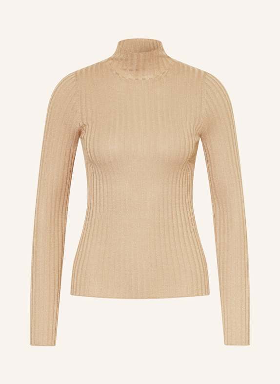 LIU JO Sweater with glitter thread BEIGE/ GOLD