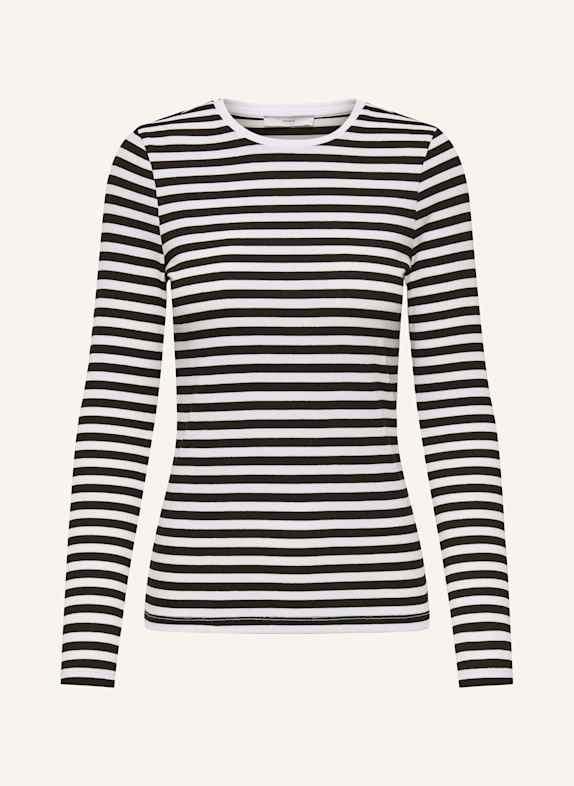ONLY Long sleeve shirt BLACK / WHITE