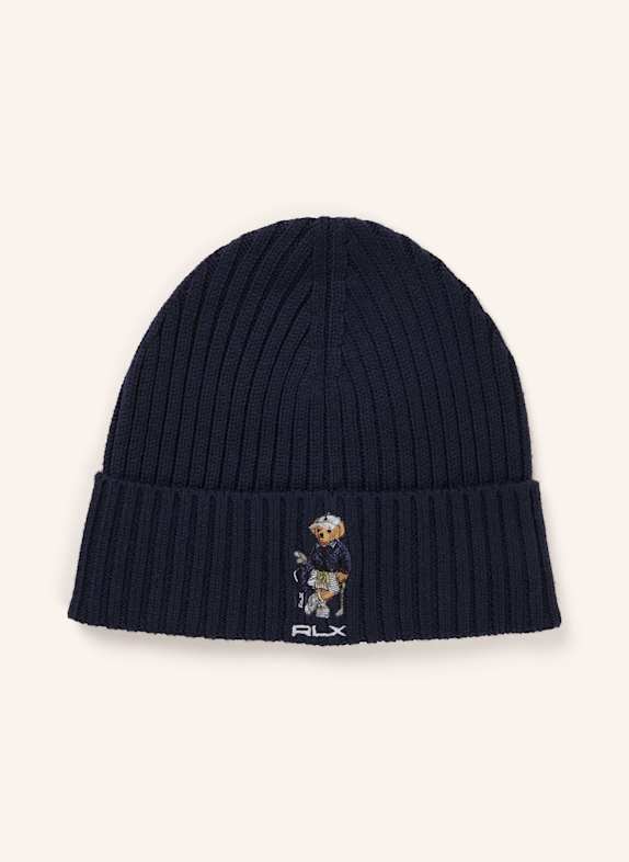 RLX RALPH LAUREN Bonnet multifonctionnel en laine mérinos BLEU FONCÉ