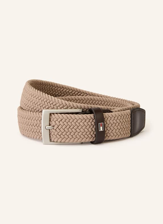 TOMMY HILFIGER Pasek ADAN SZAROBRĄZOWY