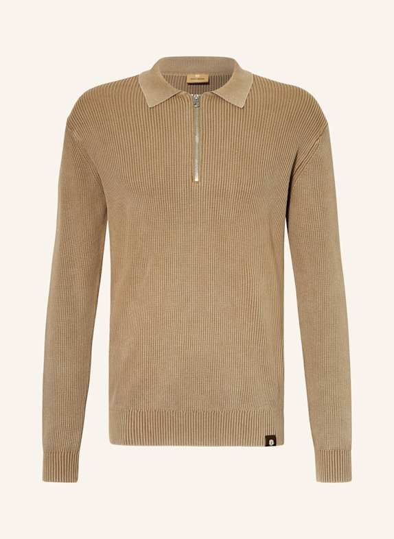 MOS MOSH Gallery Strick-Poloshirt MMGROYCE CAMEL