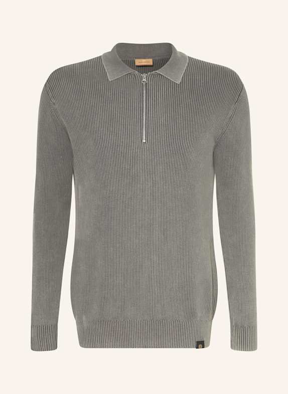 MOS MOSH Gallery Strick-Poloshirt MMGROYCE GRAU