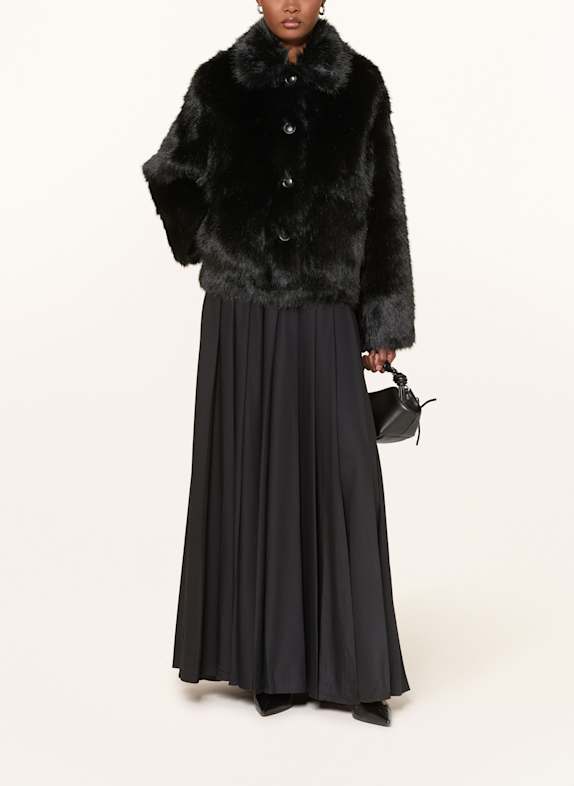 MRS & HUGS Kunstpelz-Jacke SCHWARZ
