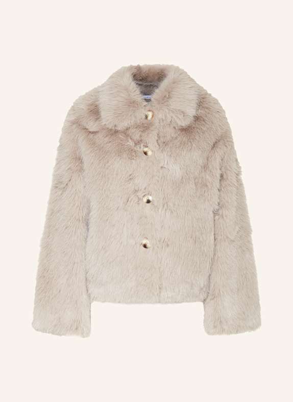 MRS & HUGS Kunstpelz-Jacke HELLGRAU