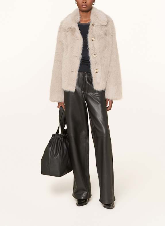 MRS & HUGS Kunstpelz-Jacke HELLGRAU