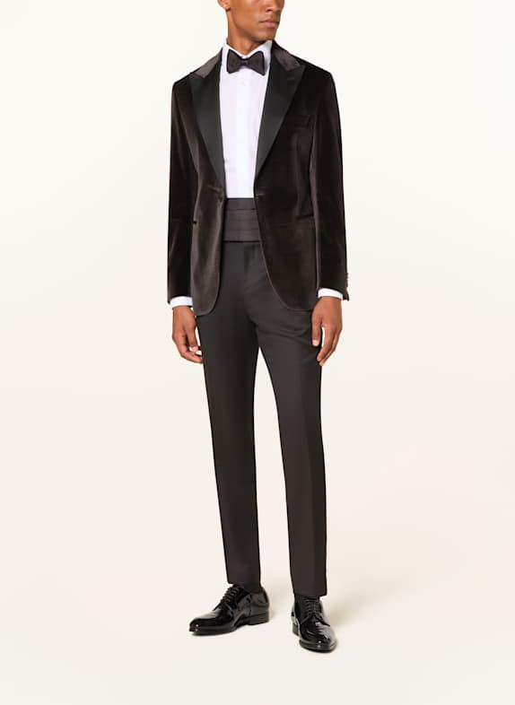 DRESSLER Veste de smoking STEVAN coupe classique en velours GRIS FONCÉ