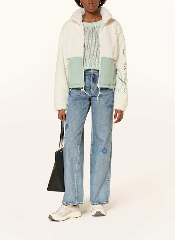 HUGO Jacke FULVER im Materialmix mit Teddyfell WEISS / MINT