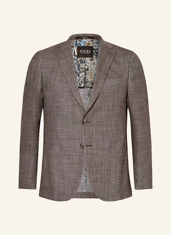 DIGEL poplin bowling shirt BROWN/ DARK BLUE