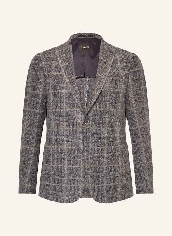 DIGEL poplin bowling shirt DARK BLUE/ DARK GRAY/ TAUPE