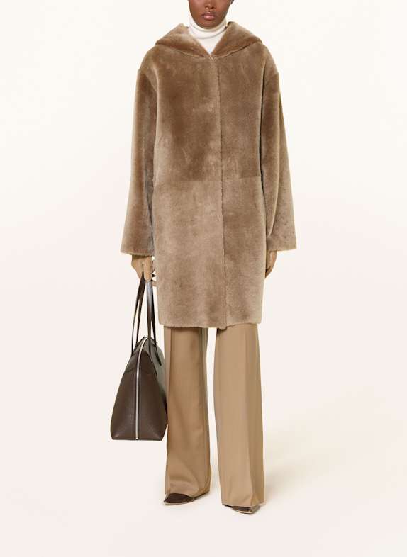 manzoni 24 Ledermantel zum Wenden HELLBRAUN