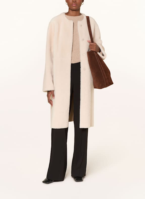 manzoni 24 Manteau réversible en cuir ÉCRU